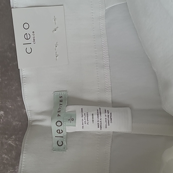cleo, Size Large Petite, White Slim Ankle Pants with Slimming Panel - Picture 3 of 6